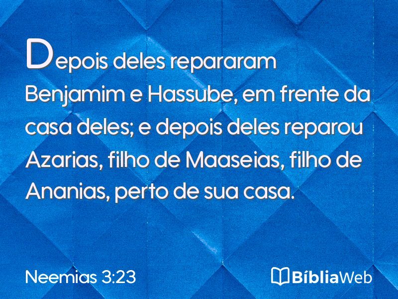 Neemias 3:23 em imagem para compartilhar