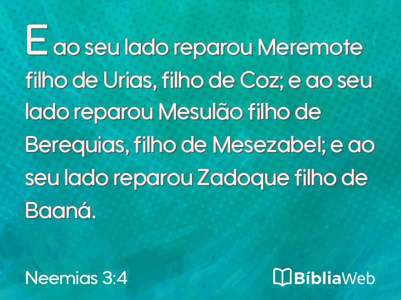 Neemias 3:4 em imagem para compartilhar