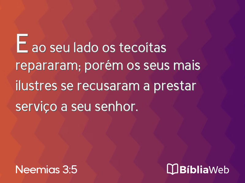 Neemias 3:5 em imagem para compartilhar