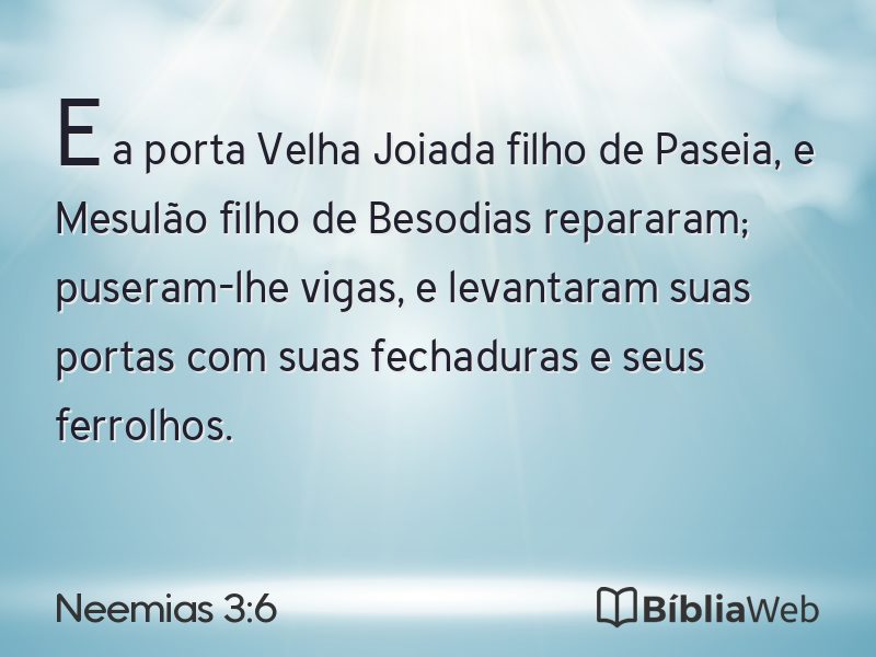 Neemias 3:6 em imagem para compartilhar