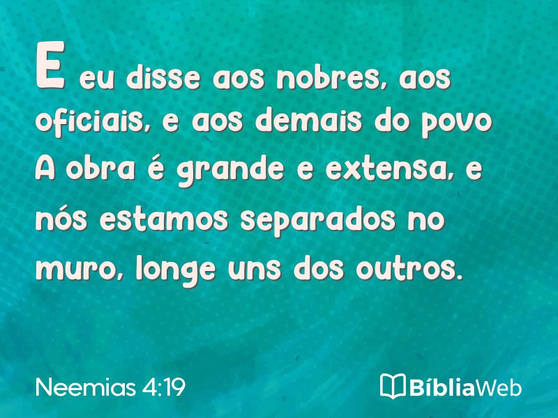 Neemias 4:19 em imagem para compartilhar