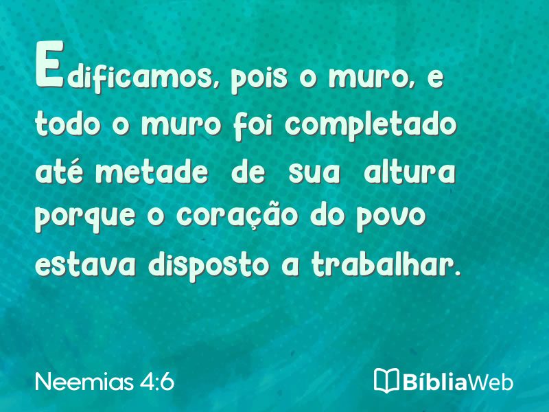 Neemias 4:6 em imagem para compartilhar