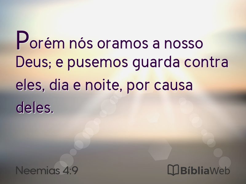 Neemias 4:9 em imagem para compartilhar