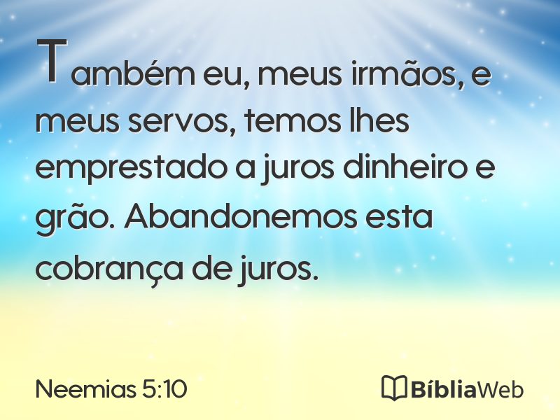Neemias 5:10 em imagem para compartilhar