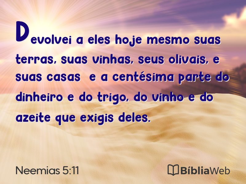 Neemias 5:11 em imagem para compartilhar