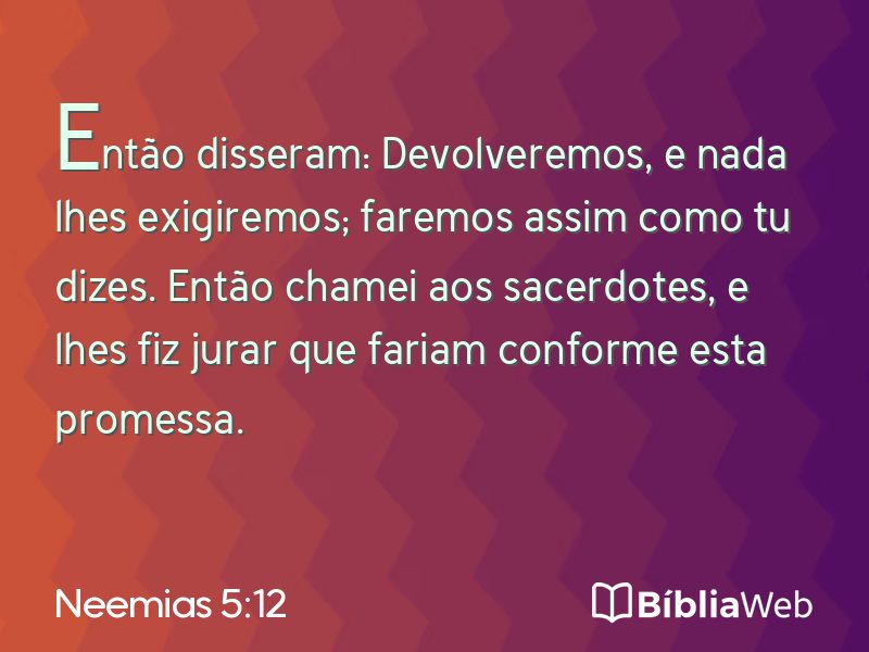 Neemias 5:12 em imagem para compartilhar