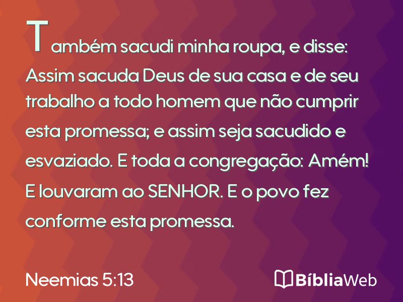 Neemias 5:13 em imagem para compartilhar