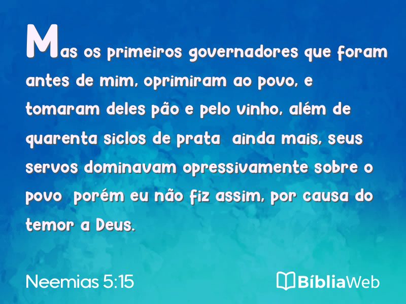 Neemias 5:15 em imagem para compartilhar