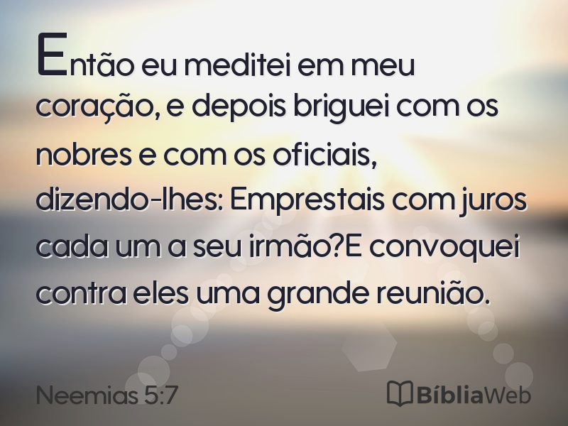 Neemias 5:7 em imagem para compartilhar