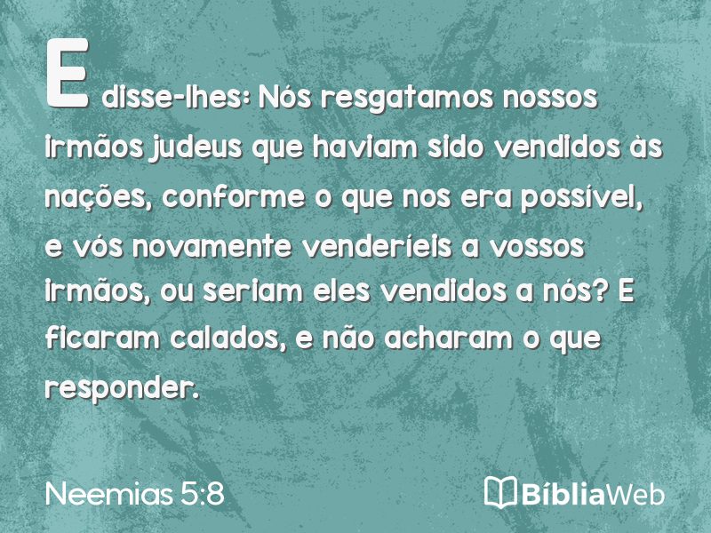 Neemias 5:8 em imagem para compartilhar