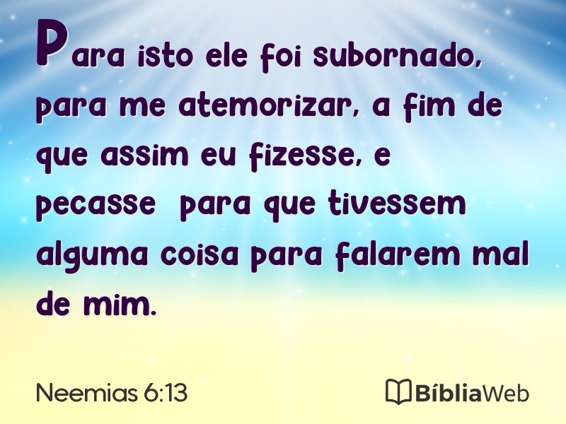 Neemias 6:13 em imagem para compartilhar