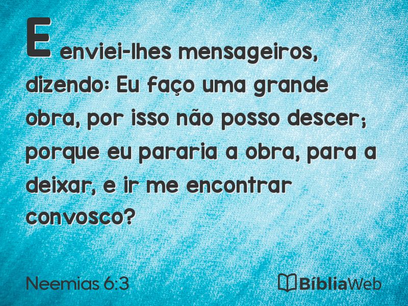 Neemias 6:3 em imagem para compartilhar