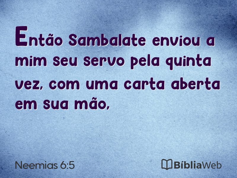 Neemias 6:5 em imagem para compartilhar