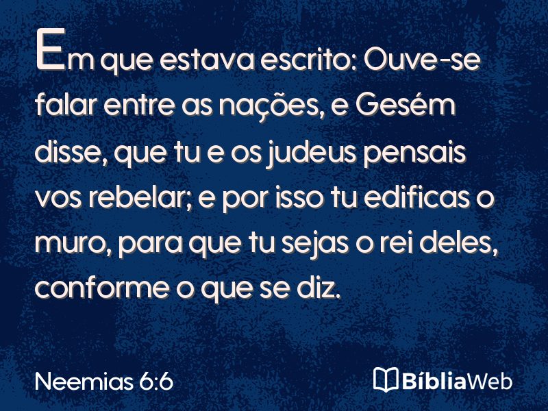 Neemias 6:6 em imagem para compartilhar
