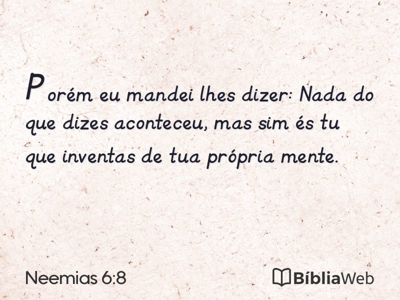 Neemias 6:8 em imagem para compartilhar