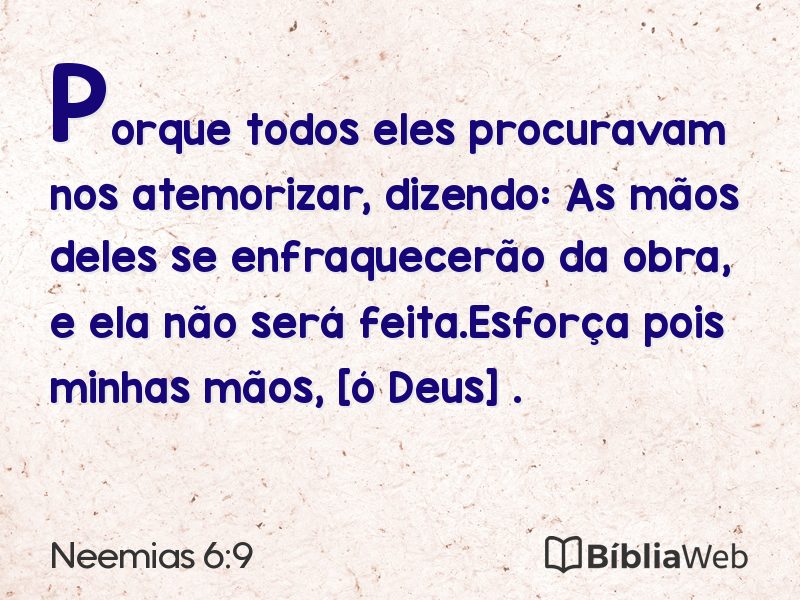 Neemias 6:9 em imagem para compartilhar