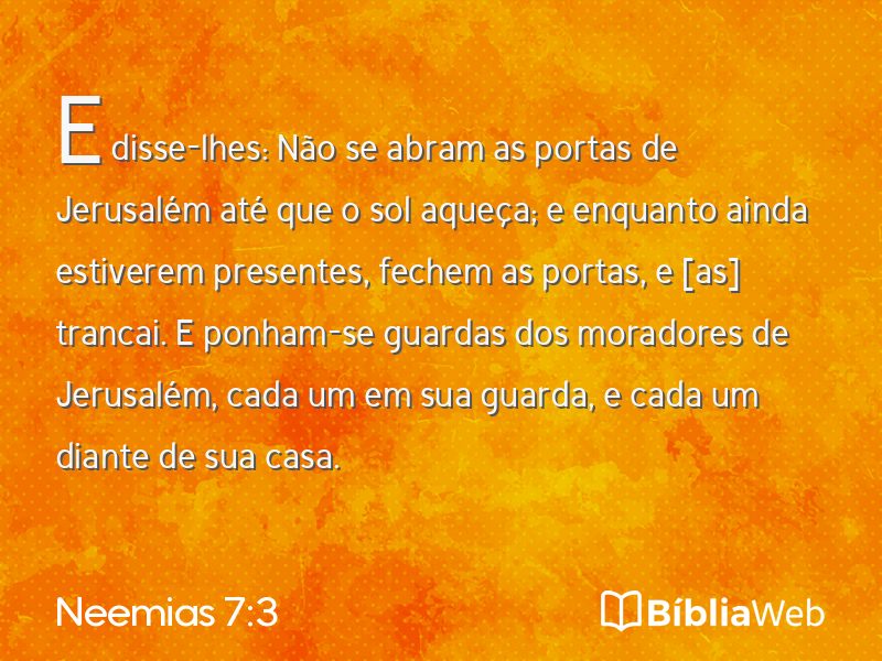 Neemias 7:3 em imagem para compartilhar