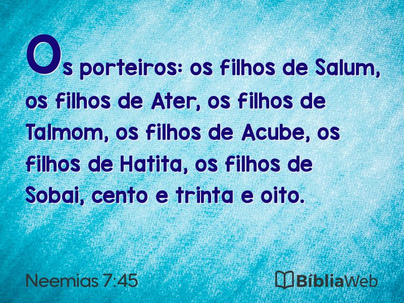 Neemias 7:45 em imagem para compartilhar
