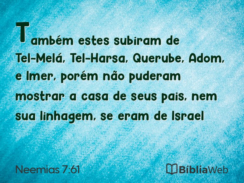 Neemias 7:61 em imagem para compartilhar