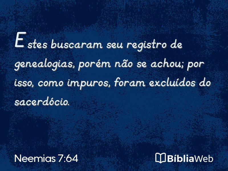 Neemias 7:64 em imagem para compartilhar