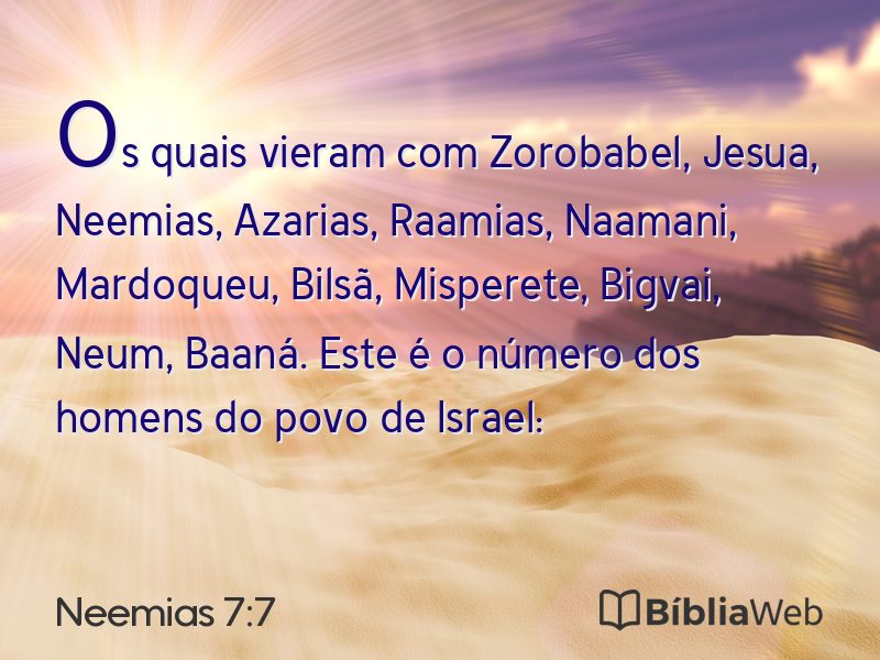 Neemias 7:7 em imagem para compartilhar