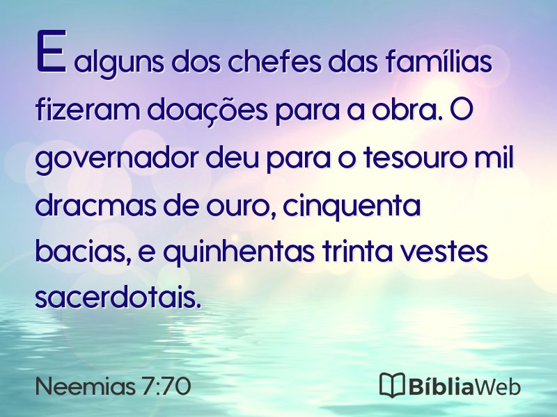 Neemias 7:70 em imagem para compartilhar
