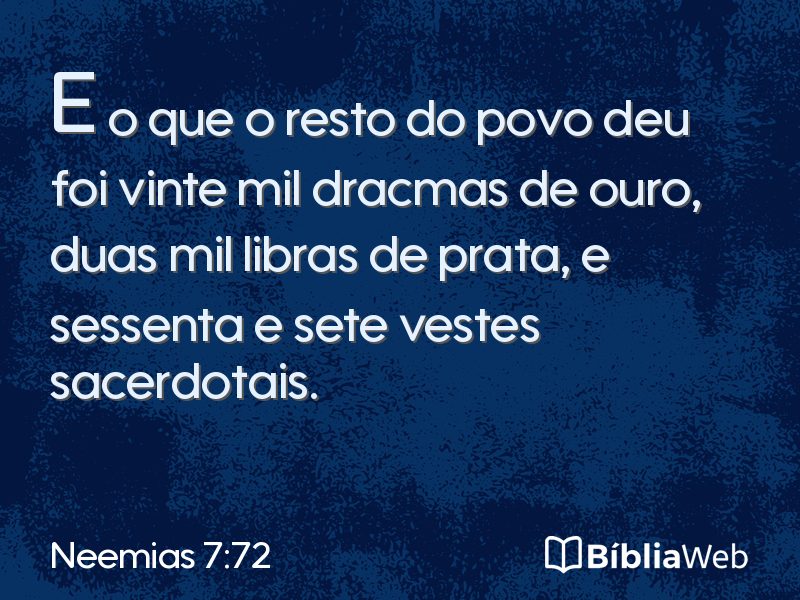 Neemias 7:72 em imagem para compartilhar