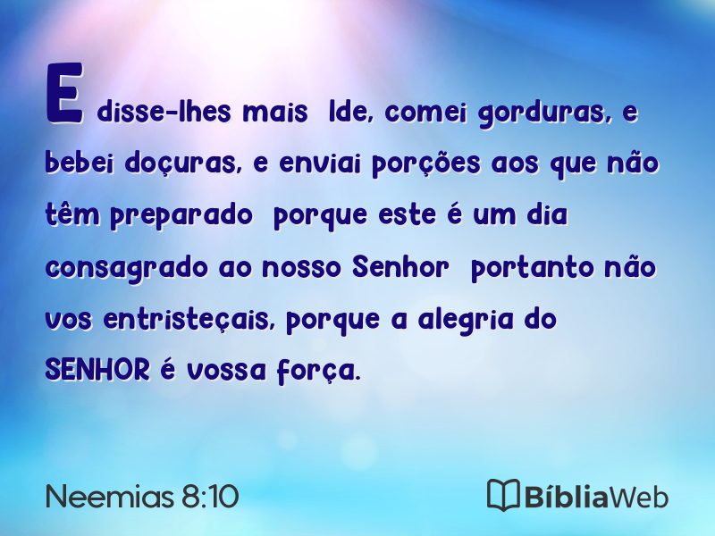 Neemias 8:10 em imagem para compartilhar