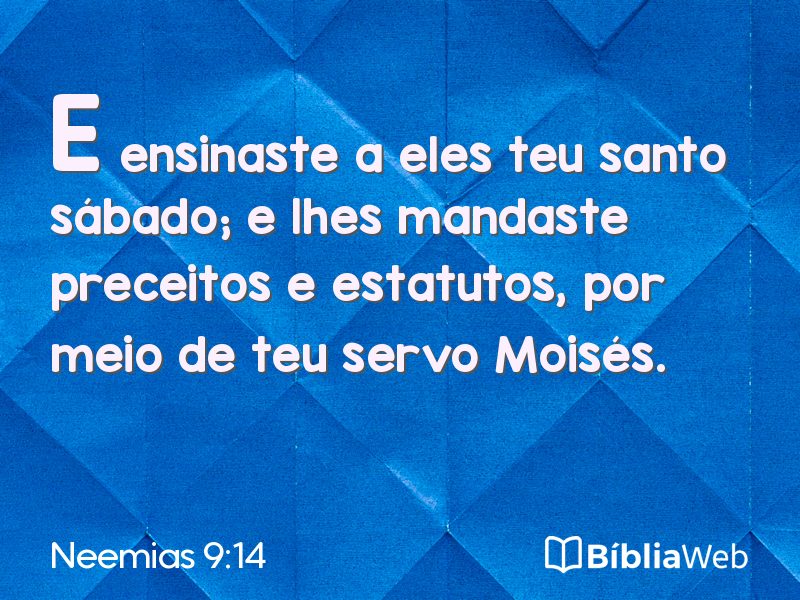 Neemias 9:14 em imagem para compartilhar