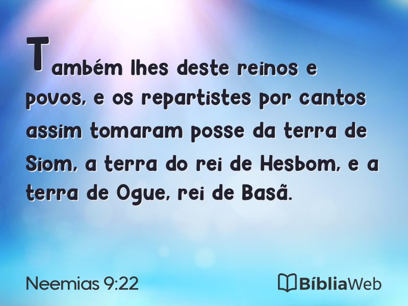 Neemias 9:22 em imagem para compartilhar