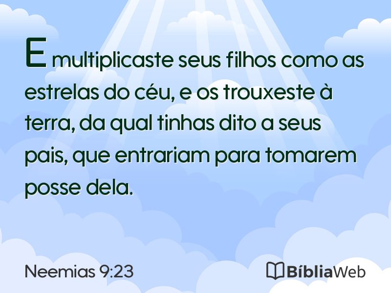 Neemias 9:23 em imagem para compartilhar