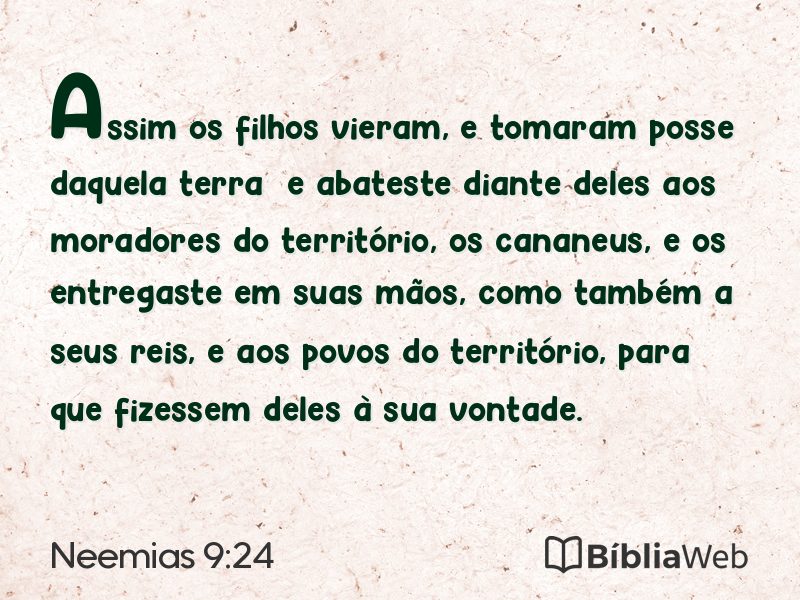 Neemias 9:24 em imagem para compartilhar