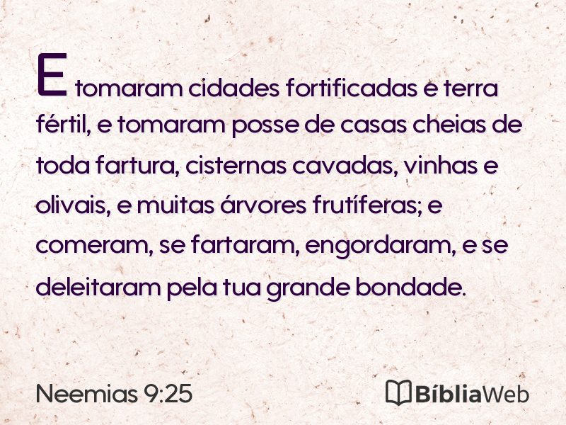Neemias 9:25 em imagem para compartilhar