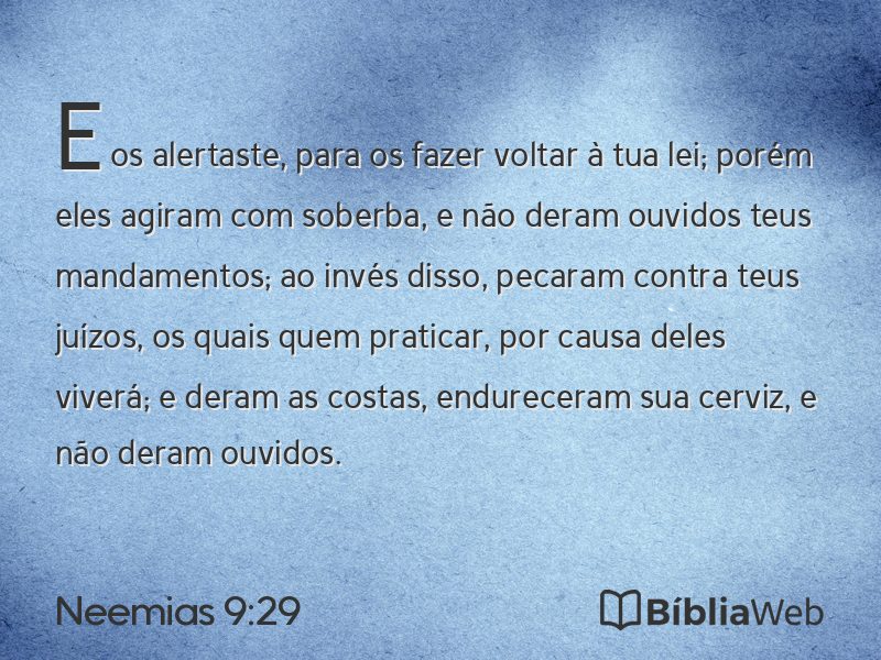 Neemias 9:29 em imagem para compartilhar