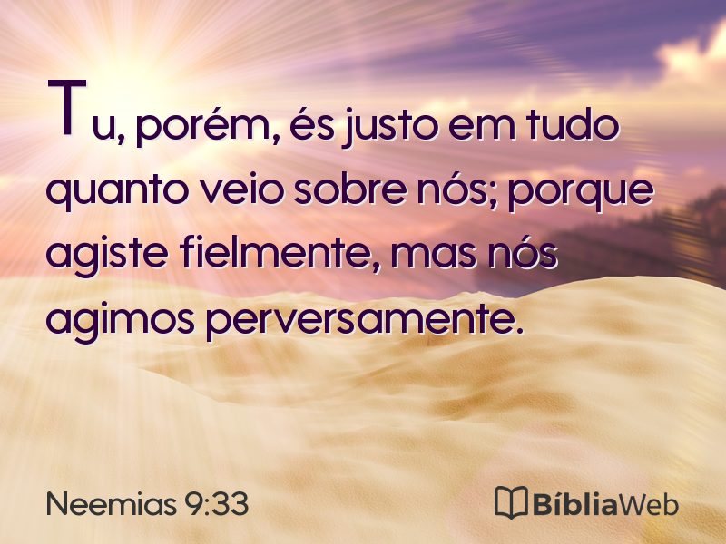 Neemias 9:33 em imagem para compartilhar