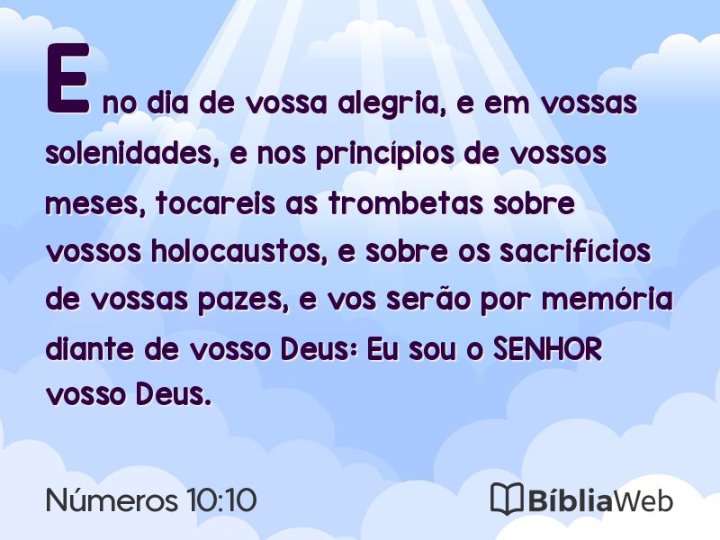 Números 10:10 em imagem para compartilhar