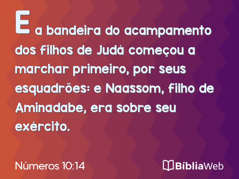 Números 10:14 em imagem para compartilhar