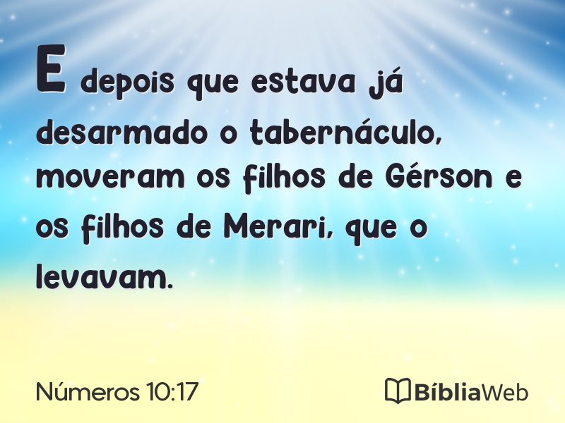 Números 10:17 em imagem para compartilhar