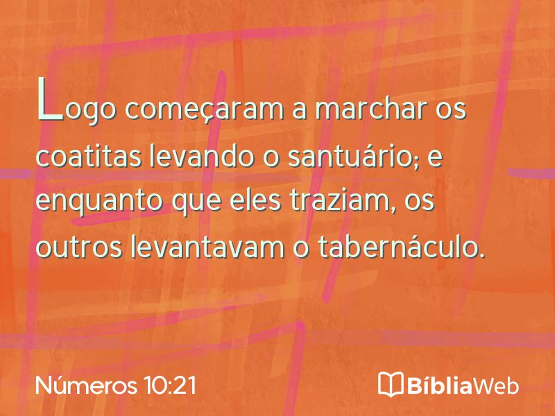 Números 10:21 em imagem para compartilhar