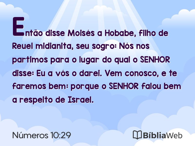 Números 10:29 em imagem para compartilhar