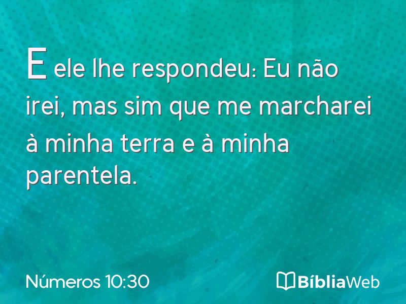 Números 10:30 em imagem para compartilhar
