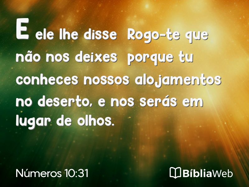 Números 10:31 em imagem para compartilhar