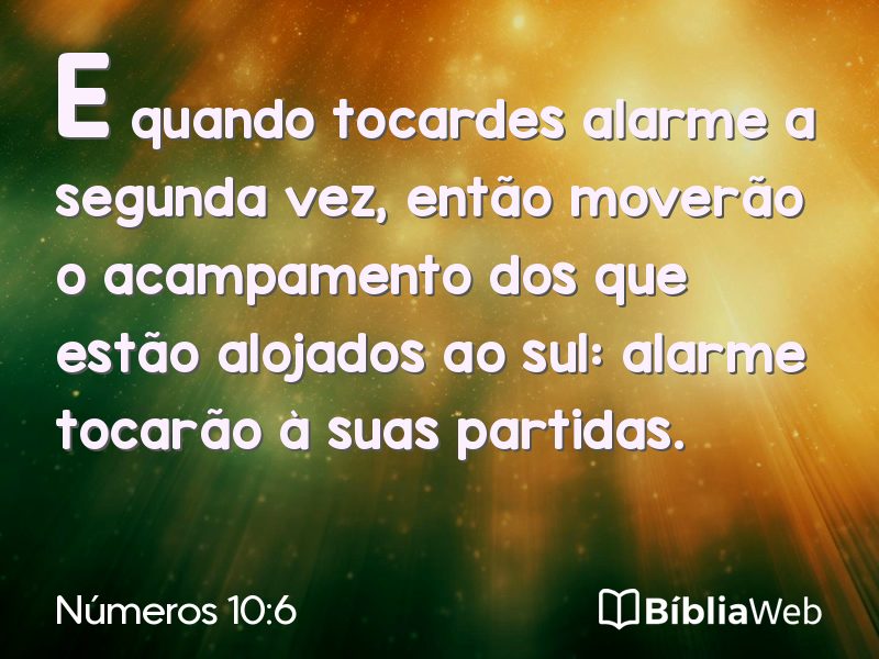 Números 10:6 em imagem para compartilhar