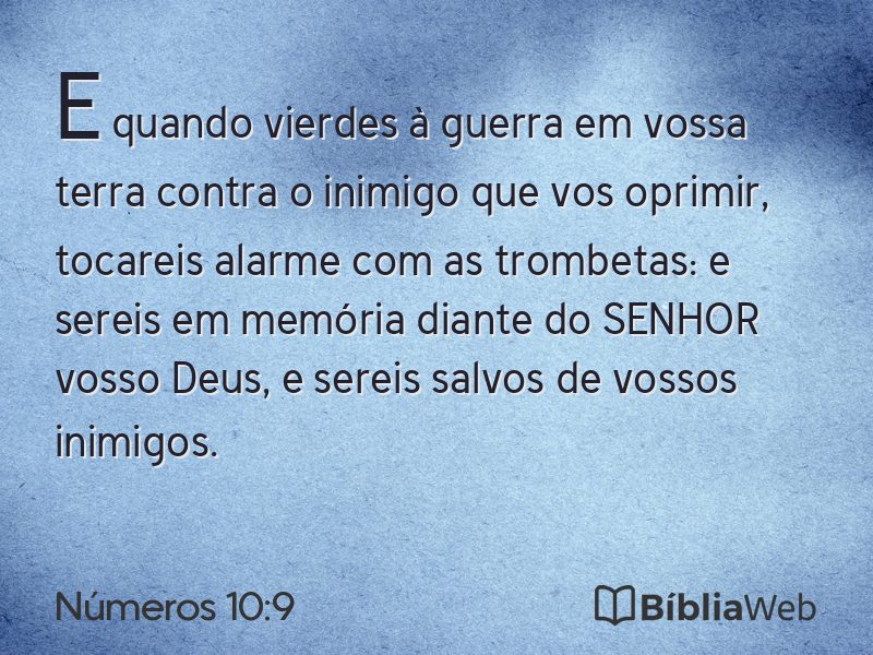 Números 10:9 em imagem para compartilhar