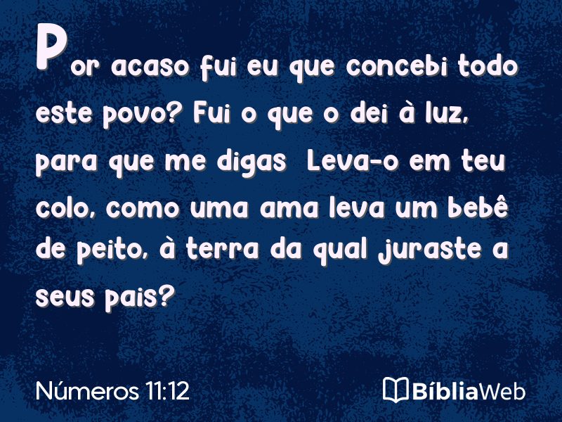 Números 11:12 em imagem para compartilhar