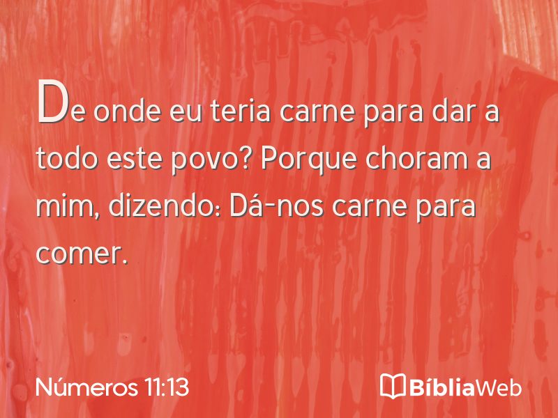 Números 11:13 em imagem para compartilhar