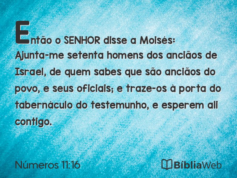 Números 11:16 em imagem para compartilhar
