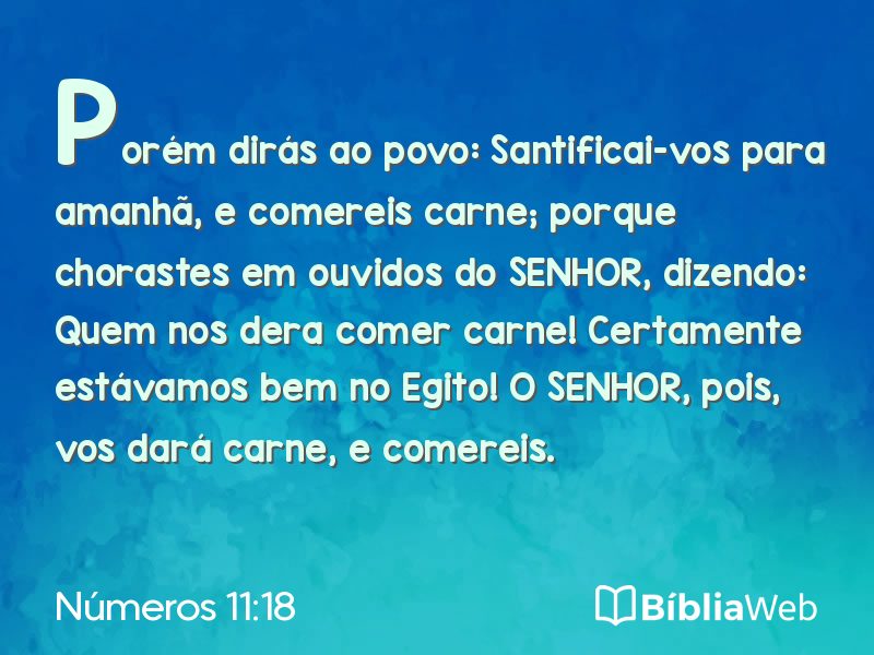 Números 11:18 em imagem para compartilhar