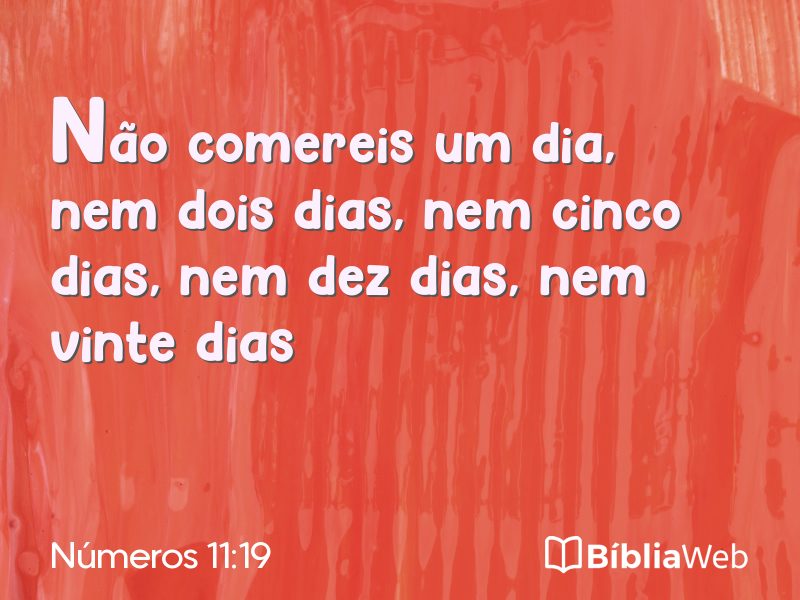 Números 11:19 em imagem para compartilhar