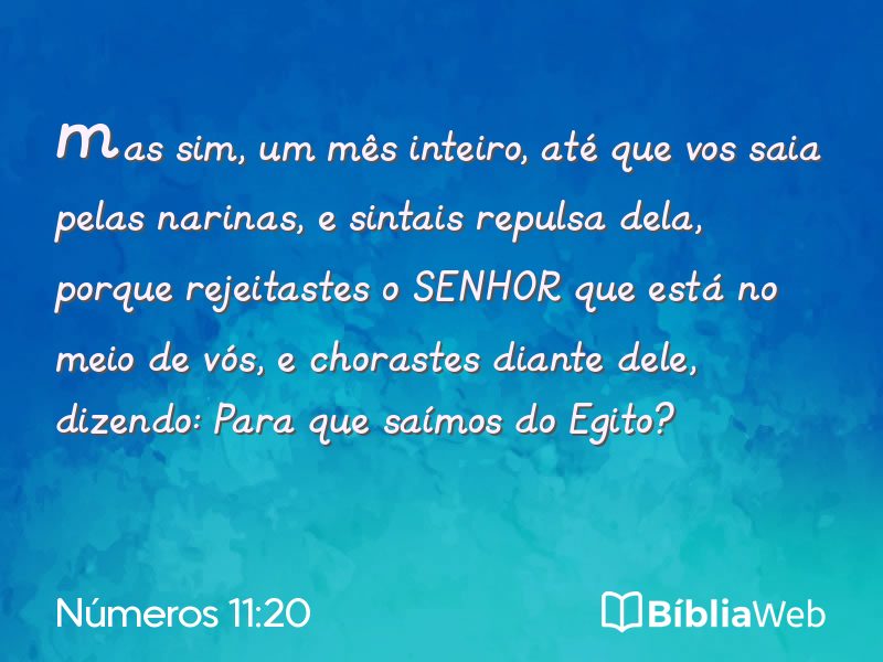 Números 11:20 em imagem para compartilhar